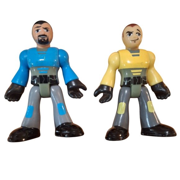 Imaginext Dino Riders 4 Figures 3" Lot Jurassic Dinosaur Blue Yellow Red - Picture 2 of 11